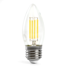 Лампа PLED C37 7W E27 4000K 760Lm прозр.Feron