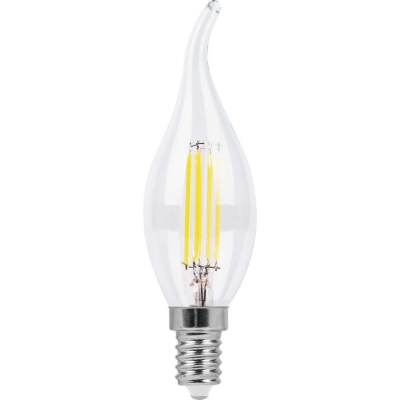 Лампа PLED CA37 7W E14 4000K 760Lm прозр.Feron